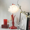 Axyaa Nordic LED Ceramic Table Lamp with Fabric Shade for Stylish Home Lighting