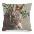 Axyaa Donkey Print Cushion Cover 45x45cm Cute Animals Linen Pillowcase for Home Decor