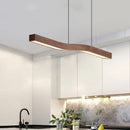 Axyaa Walnut Wood Grain Linear Pendant Light for Creative Dining Room Lighting