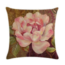 Axyaa Retro Rose Linen Pillowcase 45*45cm - Furniture Decorative Cushion Cover