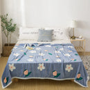 Axyaa Nordic Flower Print Plush Flannel Blanket, Soft Throw for Sofa Couch Bed