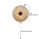 Axyaa Wooden LED Wall Lamp with Yellow Travertine Design