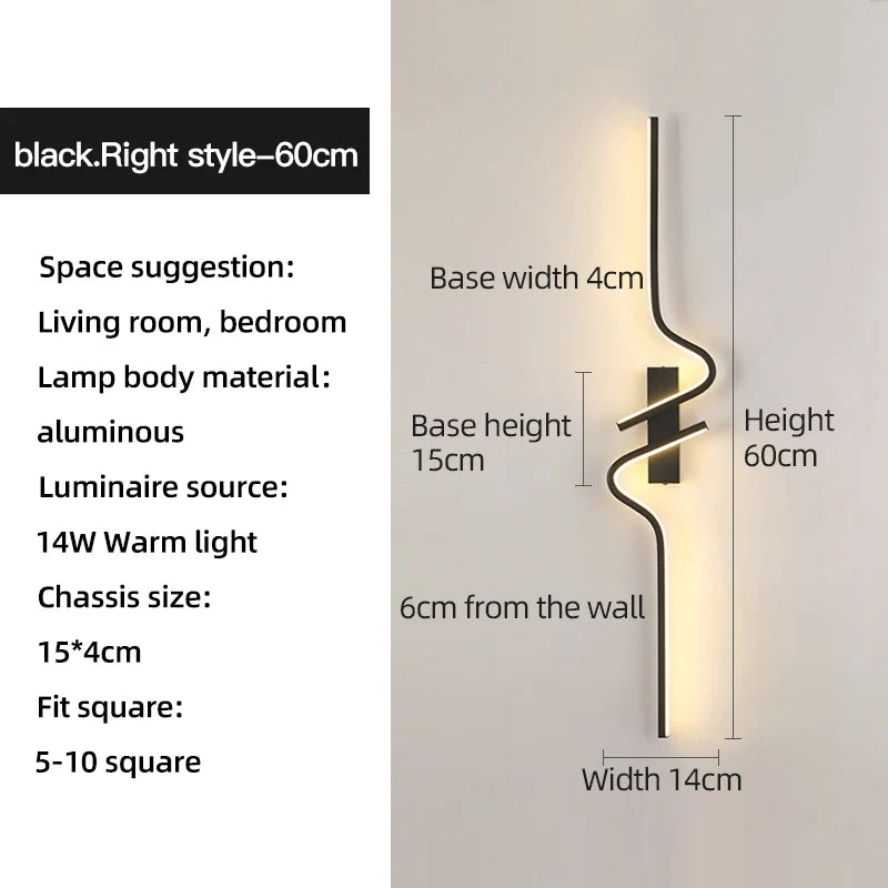 Axyaa Minimalist LED Wall Sconce for Bedroom Living Room TV Background