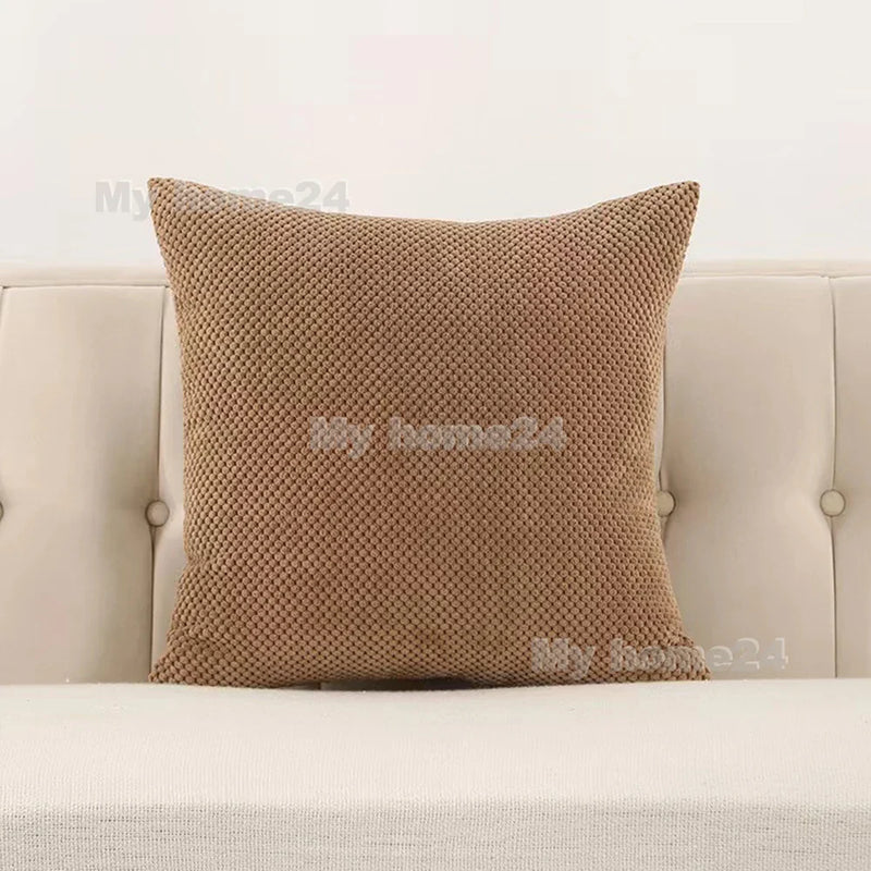 Velvet Plush Pillowcase by Axyaa - White Pink Fluffy Soft Throw Pillow Cover