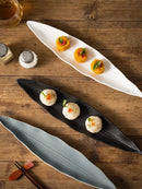 Axyaa Leaf Sushi Ceramic Plate Set for Creative Dining Experience