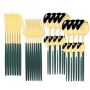 Axyaa 32-Piece Stainless Steel Cutlery Set for Dining Table, Silverware Gift
