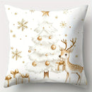 Axyaa Golden Christmas Series Pillowcase Set, Festive 17.7"x17.7", Single Side Print