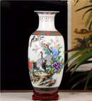 Axyaa 35cm Ceramic Vase: Chinese Decorative Crafts for Living Room, Dried Flowers