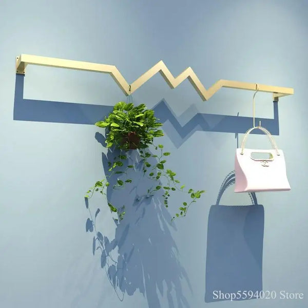 Axyaa Golden Iron Ladder Shelf Clothing Rack of Modern Design