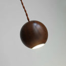Axyaa Black Walnut LED Pendant Lamp GU10 Round Children's Bedroom Decoration Hanging Lights