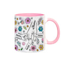 3D Effect Flowers Cup Holding Hands Personalized Name Mug for Children, Mother's Day Gift