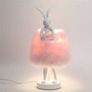 Axya Rabbit Resin Feather Table Lamp: Creative Bedroom Decor & Girl's Gift