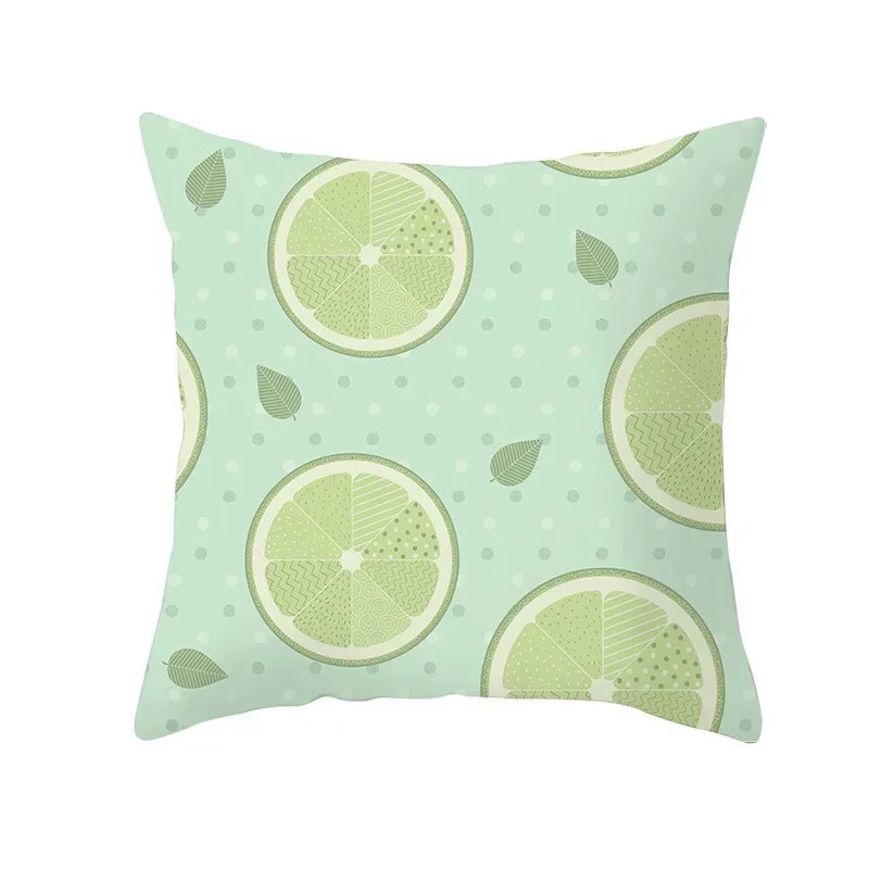 Nordic Cartoon Print Yellow Blue Cushion Cover 45*45cm by Axyaa