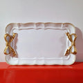 Axyaa Bow Tie Tray Resin Dessert Plate Home Decor Fruit Plate Jewelry Tray