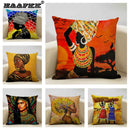 Axyaa African Woman Ethnic Cushion Cover 45x45cm