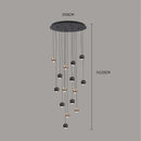 Axyaa Modern LED Staircase Chandeliers for Living Room Hanging Light