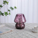 Axyaa Glass LED Mushroom Table Lamp: Korean Ins Style Striped Decor, Cute & Translucent