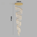 Axyaa Gold Crystal Duplex Chandelier - Rotating, Luxurious Design for Home Staircase