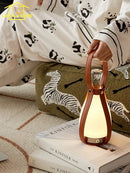 Axyaa Retro Cowhide Table Lamp LED Grapefruit Desk Light for Bedside Study