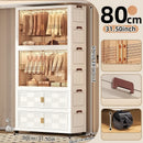 Axyaa 6 Tier Storage Wardrobe with Wheels - Large Capacity for Living Room/Bedroom
