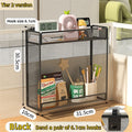 Axyaa Hanging Desktop Organizer Rack with Complimentary Hook - Black
