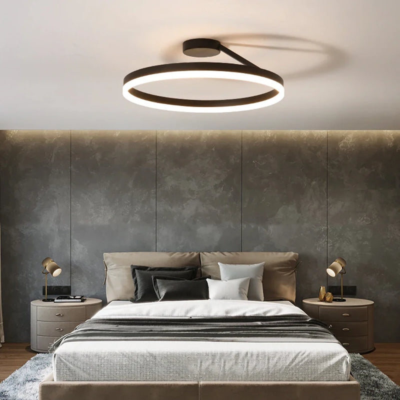 Axya Modern Minimalist Ring LED Ceiling Chandelier for Dining Living Room Bedroom Decor