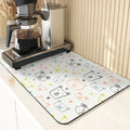 Axyaa Cute Rabbit Pattern Diatomaceous Earth Coasters Mats - Set of 4