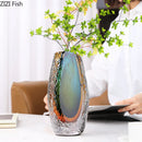Axyaa Gradient Glazed Glass Vase Hydroponics Flower Pots Modern Home Decor