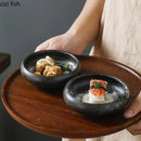 Axyaa Ceramic Seasoning Dish Vintage Sushi Plate Round Vinegar Dish Kitchenware