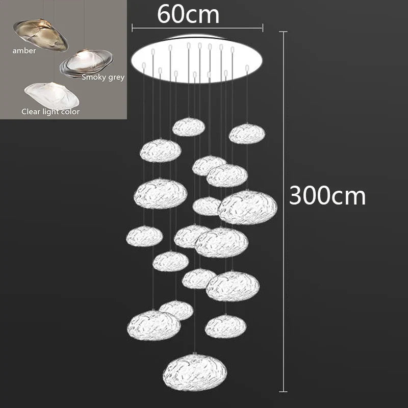 Axyaa Nordic Stair Chandelier Pendant Lights Ceiling Light for Living Room Bedroom and Dining Room