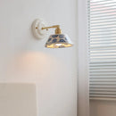 Axyaa Flower Nordic LED Wall Lamp with Ceramic Shade and Brass Finish