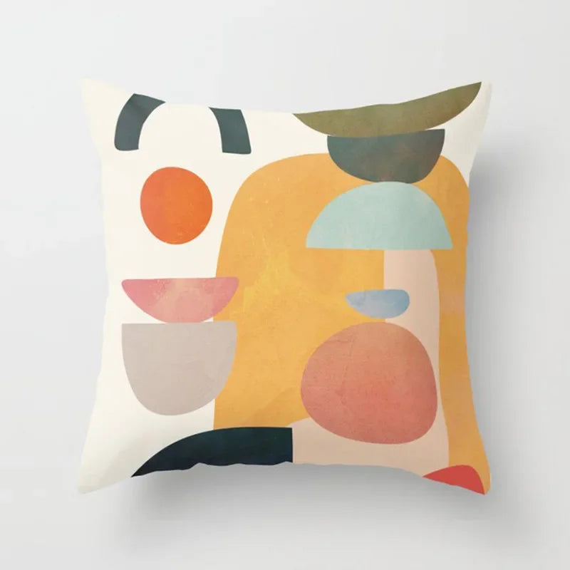 Modern Abstract Plant Leaf Geometric Cushion Cover for Home, Office, Sofa - Axyaa Brand