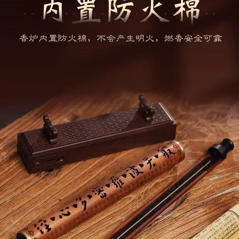 Axya Mahogany Incense Burner with Hollow Wood Thread - Bedroom & Living Room Decor
