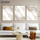 Axyaa Grey Marble Abstract Wall Art Canvas Poster Modern Luxury Print