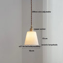 Axyaa Ceramic Ball LED Pendant Light with Copper Socket and Wood Handle