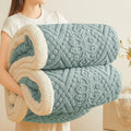 Axyaa Winter Sherpa Blanket: Double Layer Plush Fleece Quilt for Warmth & Comfort