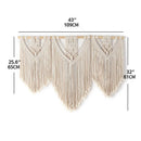 Axyaa Macrame Wall Hanging Tapestry Wooden Stick Boho Decor Tassel Curtain • Hand-Woven Wedding Backgrou