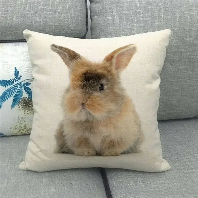 Easter Bunny Eggs Printed Pillow Covers 45x45cm - Axyaa Easter Decorations
