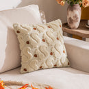 Axyaa Fall Leaf Squirrel Embroidery Pillowcase | Thanksgiving Sofa Decoration 45x45/50x50cm
