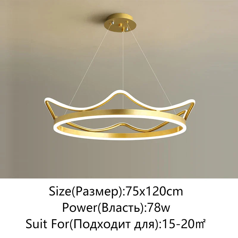 Modern Nordic LED Crown Chandelier by Axyaa - Elegant Lighting Fixture for Dining Room