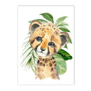 Axyaa Jungle Animal Custom Name Canvas Wall Art for Kids Room