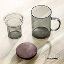 Axyaa Glass Tea Cup with Filter, Lid & Anti-scald Handle, 400ml Heat-resistant Drinking Cup