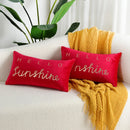 Axyaa Sunshine Velvet Gilded Pillowcase Cojines, English Letter Simple Polyester Cushion Cover