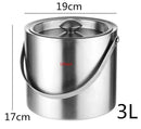 Axya Double Wall Stainless Steel Ice Bucket with Lid - Insulated Beverage Tools