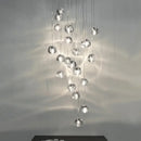 Axyaa Modern LED Crystal Ball Chandelier for Living Room, Kitchen, and Staircase