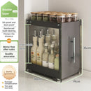 Axyaa Kitchen Pull-out Spice Rack Seasoning Organizer for Countertop Storage