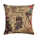 Axyaa Retro Typewriter Camera Linen Pillow Cover 45x45cm