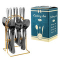 Axyaa 24-Piece Stainless Steel Hammer Pattern Cutlery Set