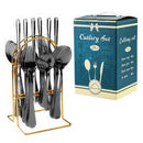 Axyaa 24-Piece Stainless Steel Hammer Pattern Cutlery Set
