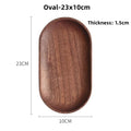 Axyaa Wooden Fruit Dessert Plate Tray Tableware Oval Round Square Toast Shape